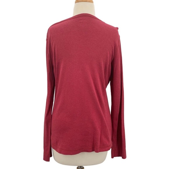 Duluth Trading Co. Womens LS Longtail T Henley Pullover Shirt Red M - Picture 3 of 3